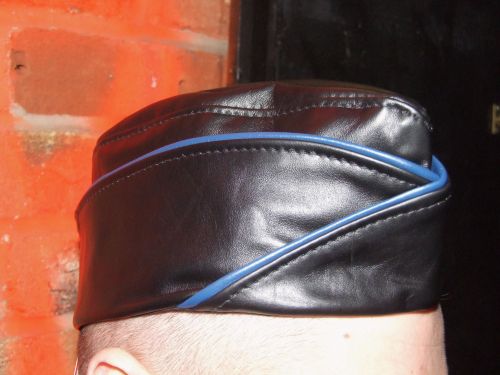 Leather Army Slip Cap Blue Piping