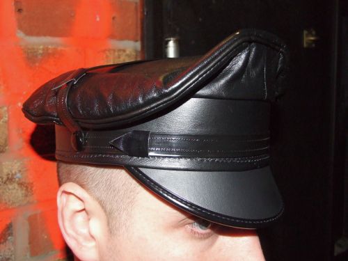 Leather U.S. Sentry Cap (Plain, dull  leather peak)