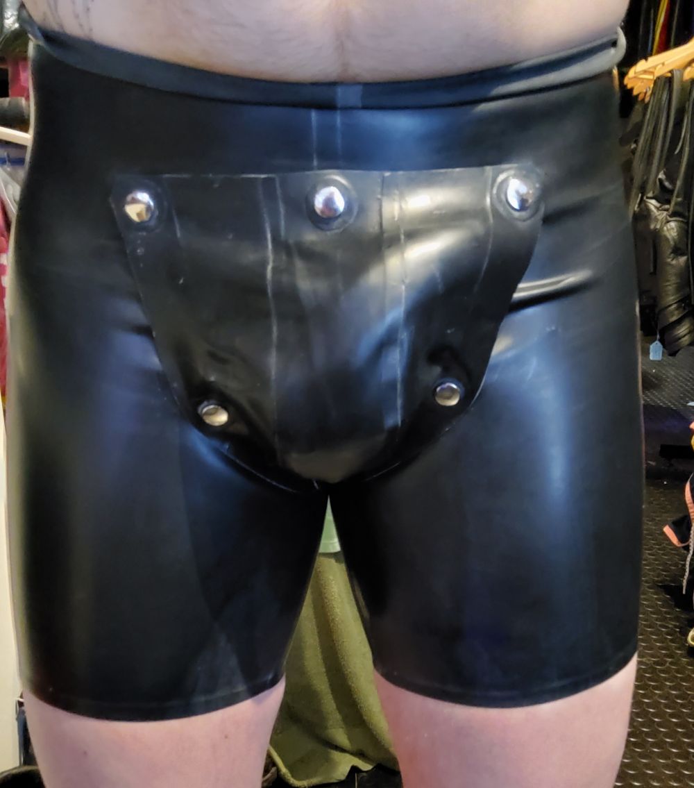 Rubber Codpiece Shorts