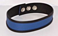 Leather Bicep Strap Blue Stripe